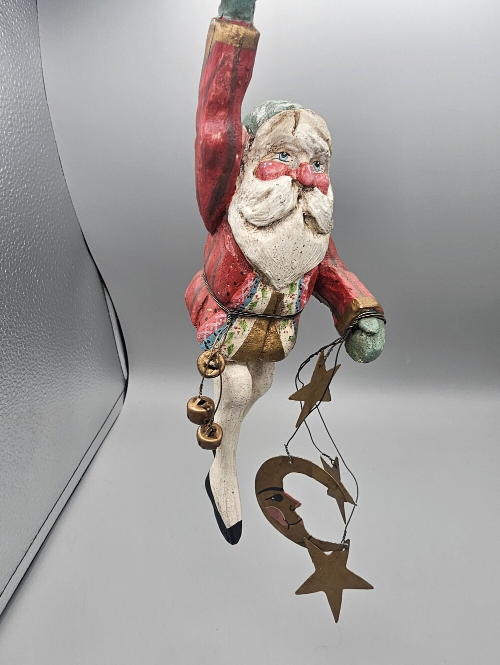 House of Hatten Enchanted Forest Santa Elf Celestial Moon Stars Bells Ornament